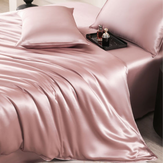 Silk Four-piece Set 19 M Pure Color Pillowcase