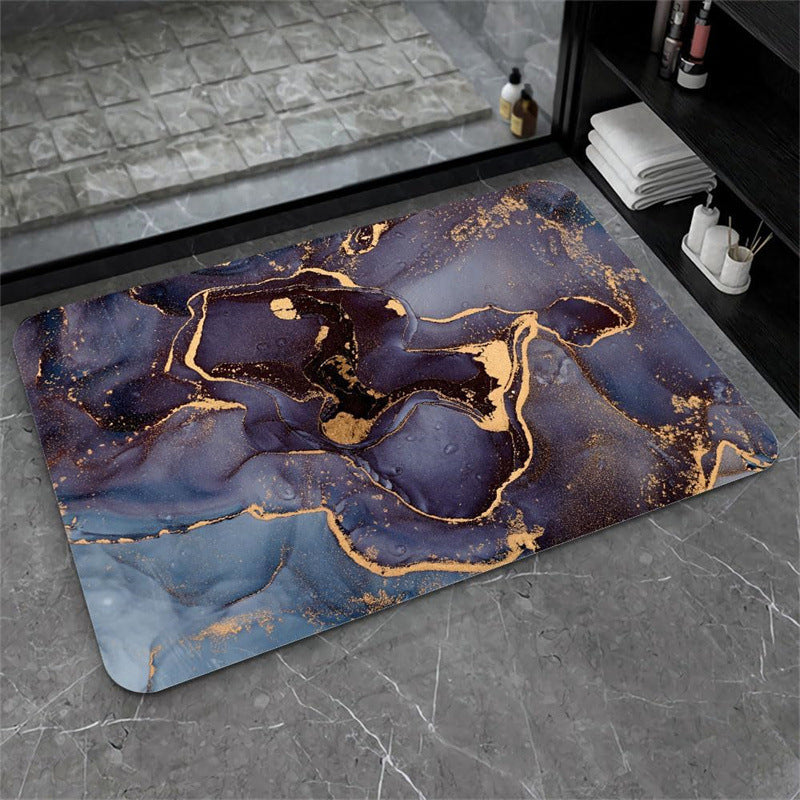 Nordic Light Luxury Marbling Diatom Ooze Absorbent Non-slip Floor Mat Toilet Door Quick-drying Feet