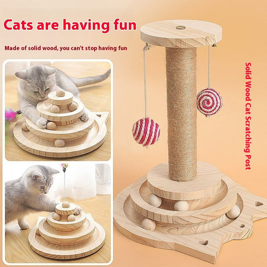 Toy Solid Wood Turntable Self-Hi Cat Teaser