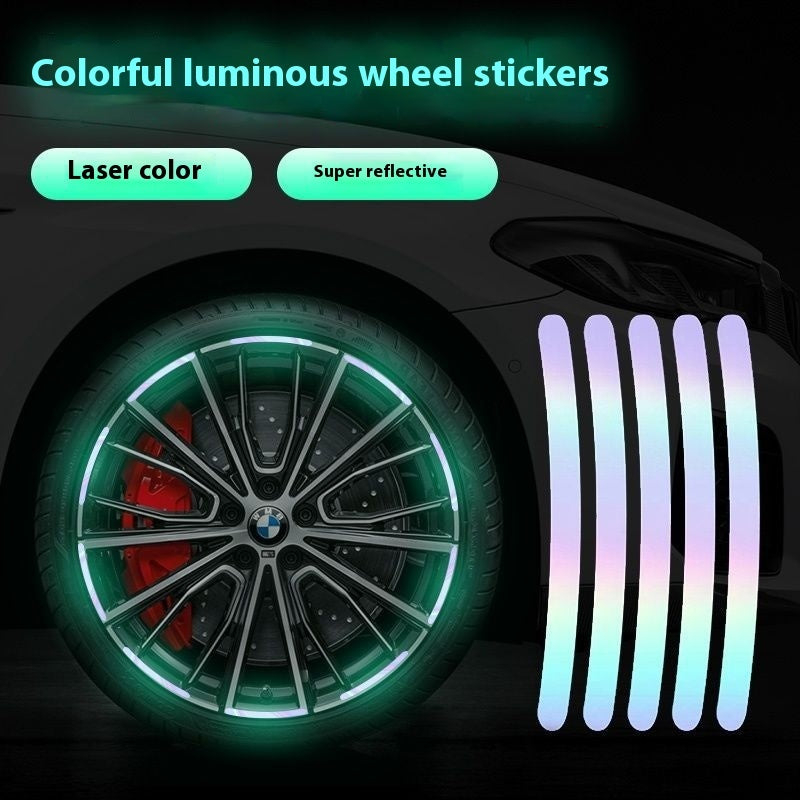 Warning Stickers Rainbow Luminous Decorative Car Sticker Supplies