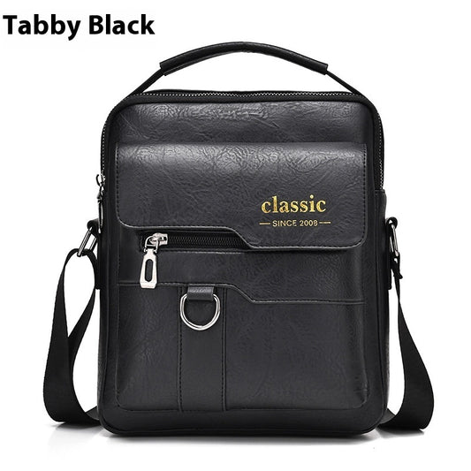 Popular Men's Messenger Bag One Shoulder Retro Business Backpack PU Leather Flaps Crossbody Bags Business Flap Male Solid Travel Bag