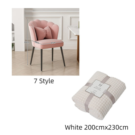 Light Luxury Dressing Stool Home Dining Chair Backrest Petals