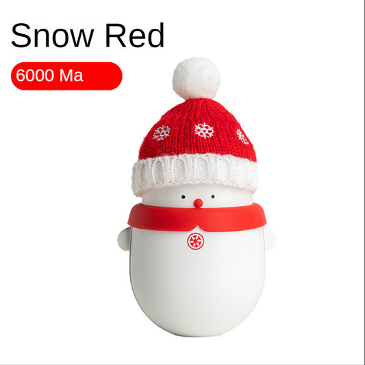 2 In 1 Hand Warmer USB Rechargeable Electric Hand Warmer Heater Mini Pocket Warmer Power Bank Snowman Christmas Gift