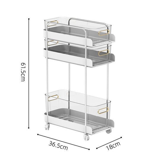 Light Luxury Kitchen Shelving Cosmetics Office File Cabinet Seam Storage Rack