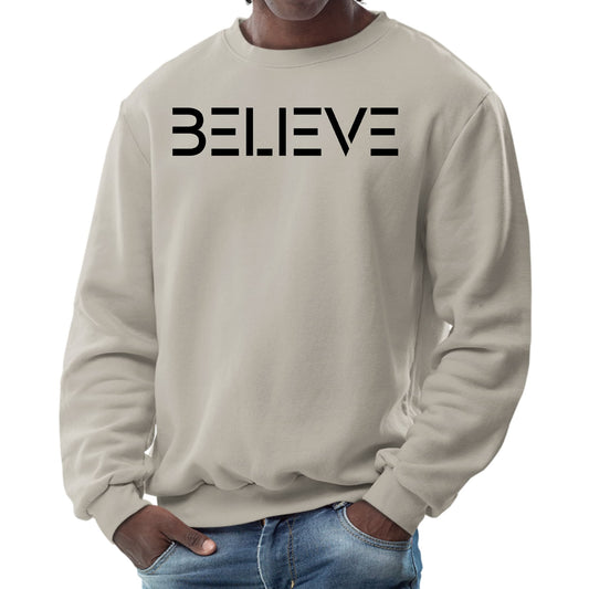 Mens Graphic Sweatshirt - Believe Black Print-4