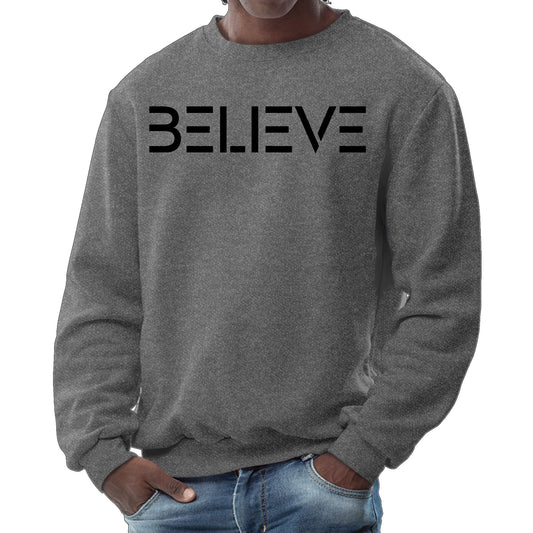 Mens Graphic Sweatshirt - Believe Black Print-6