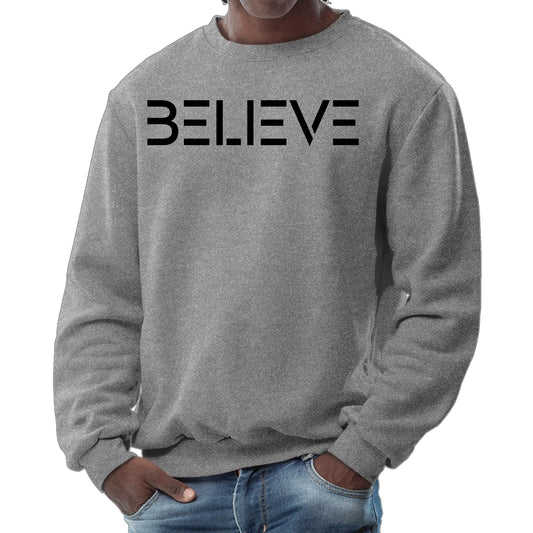 Mens Graphic Sweatshirt - Believe Black Print-7