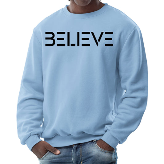 Mens Graphic Sweatshirt - Believe Black Print-5