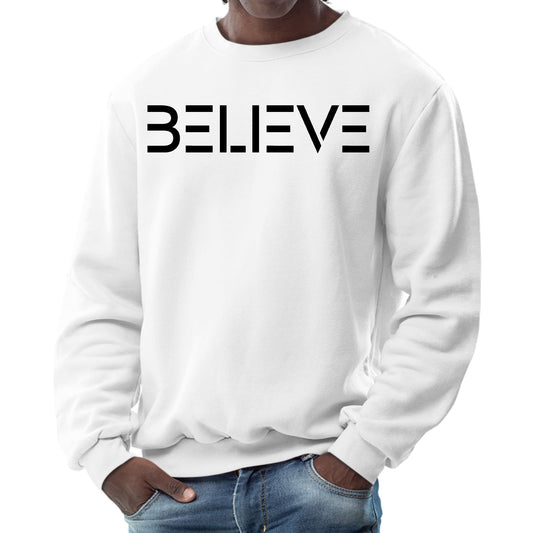 Mens Graphic Sweatshirt - Believe Black Print-0