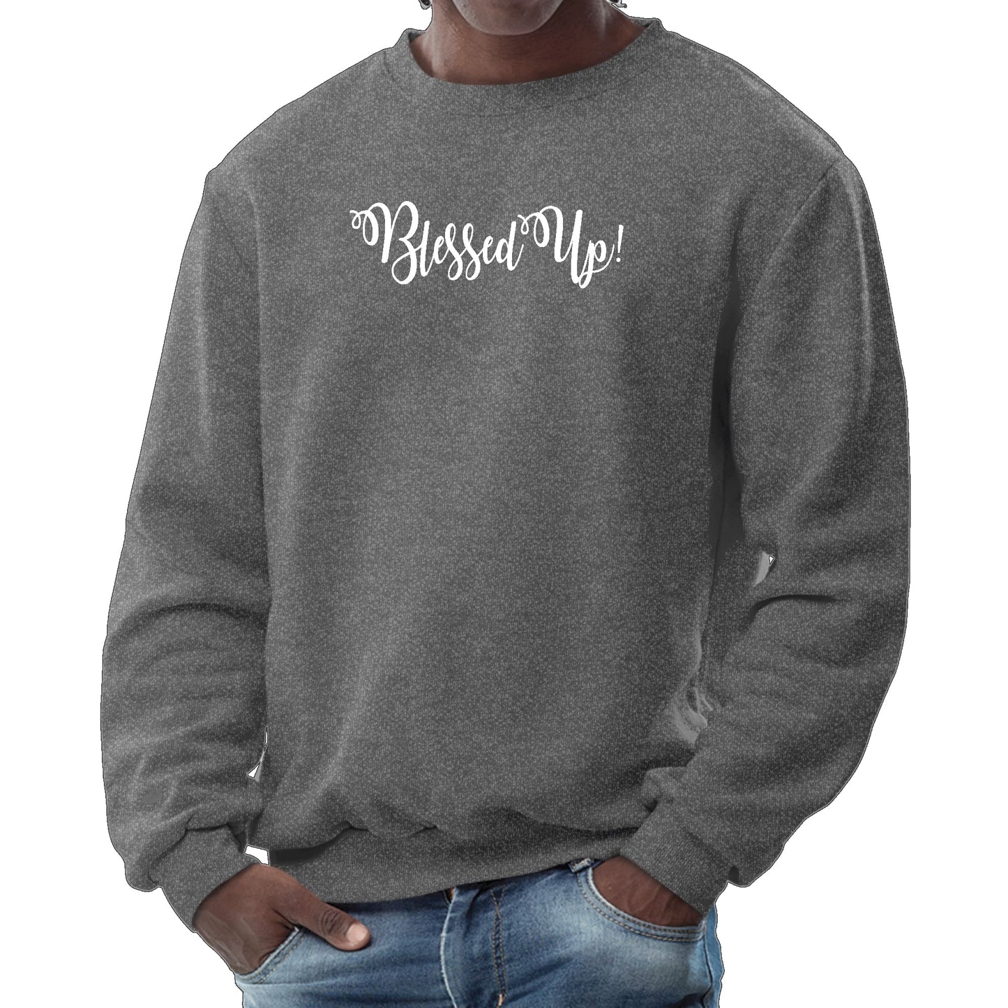 Mens Graphic Sweatshirt - Blessed Up-6