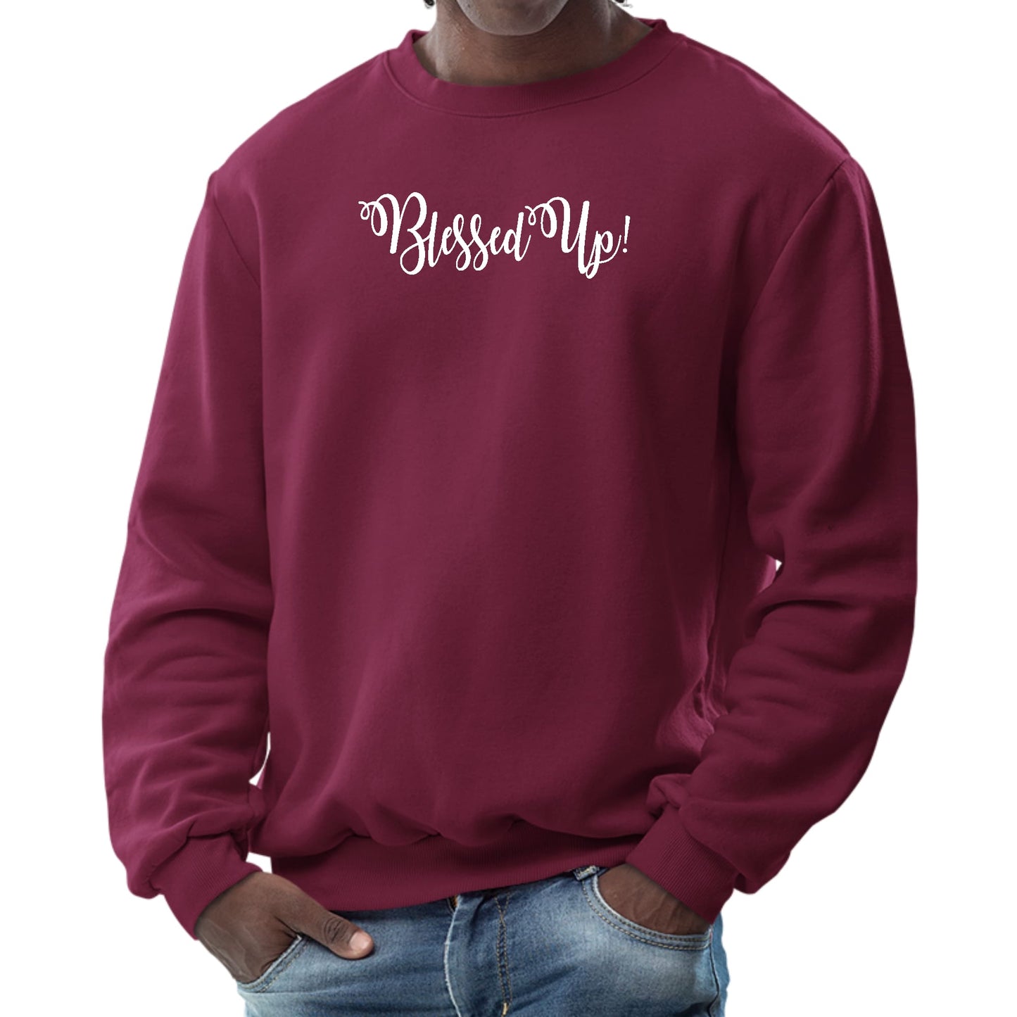 Mens Graphic Sweatshirt - Blessed Up-4