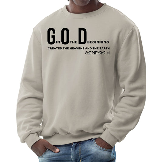 Mens Graphic Sweatshirt - God in the Beginning Print-4