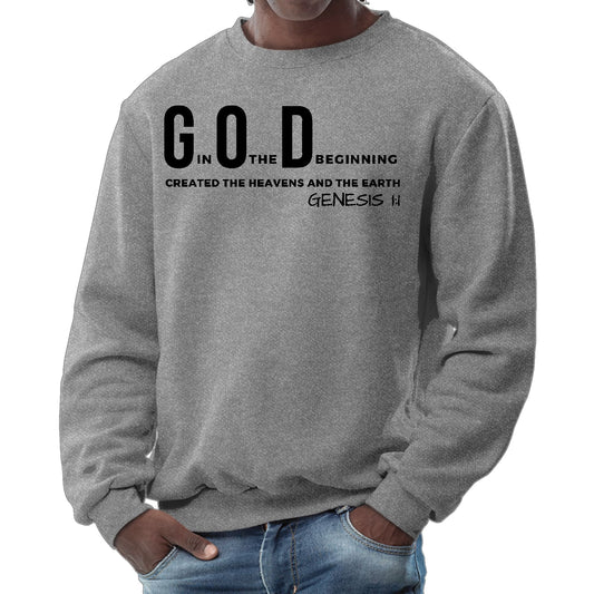 Mens Graphic Sweatshirt - God in the Beginning Print-7