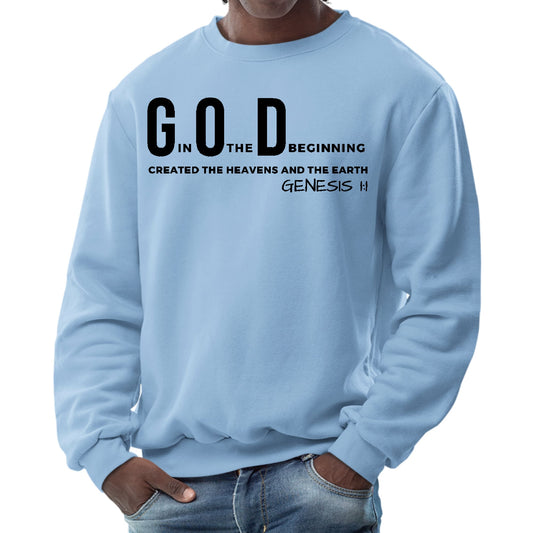 Mens Graphic Sweatshirt - God in the Beginning Print-5