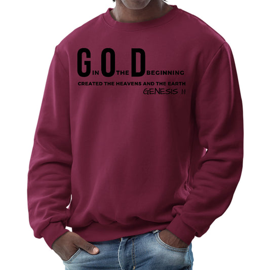 Mens Graphic Sweatshirt - God in the Beginning Print-3