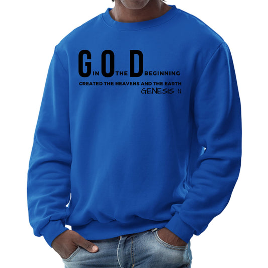 Mens Graphic Sweatshirt - God in the Beginning Print-2