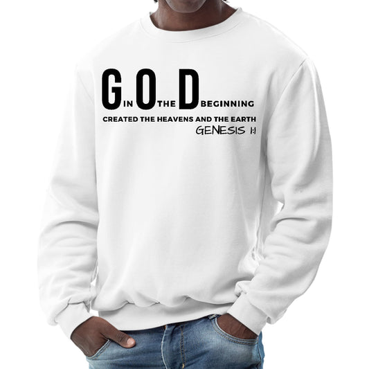 Mens Graphic Sweatshirt - God in the Beginning Print-0