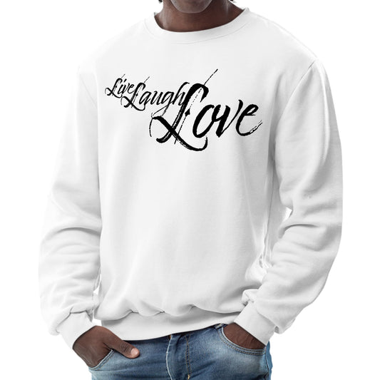 Mens Graphic Sweatshirt - Live Laugh Love Black Illustration-0