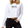 Womens Cropped Graphic Sweatshirt - Prayer Warrior Script Style-0
