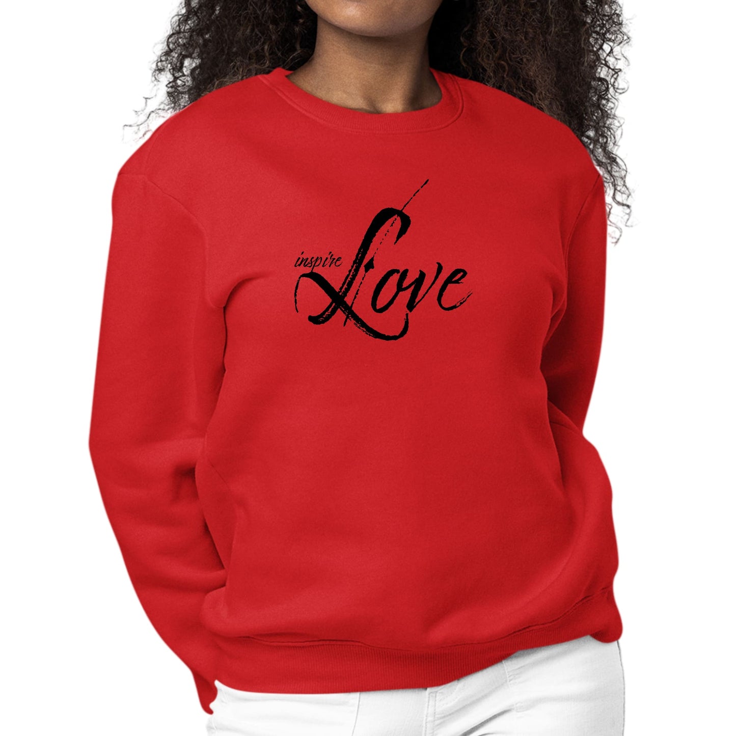 Womens Graphic Sweatshirt Inspire Love-1