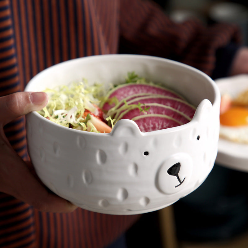 White Bear Bowl Dish & Plate Household Children's Tableware Set