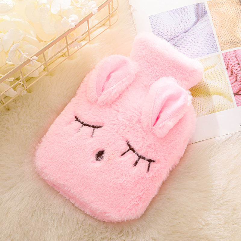 Cartoon Plush Hand Warmer Removable And Washable Installation Water Injection Hot Water Bottle Super Cute Cute Animal Water Bag