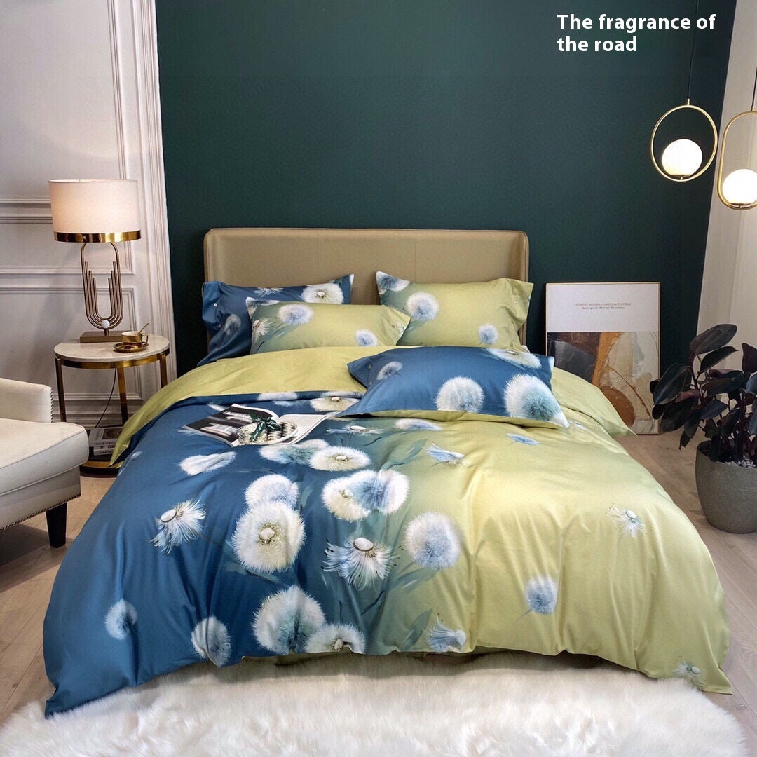 Satin Long-staple Cotton Pastoral Flowers Digital Printed Quilt Cover