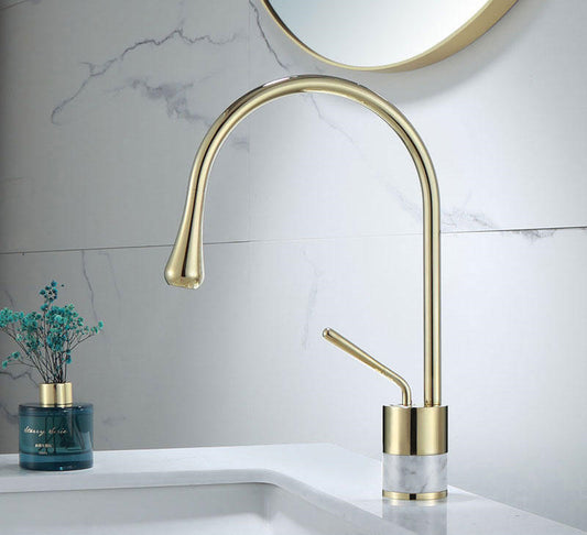 Nordic Light Luxury All Copper Marble Gold Toilet Table