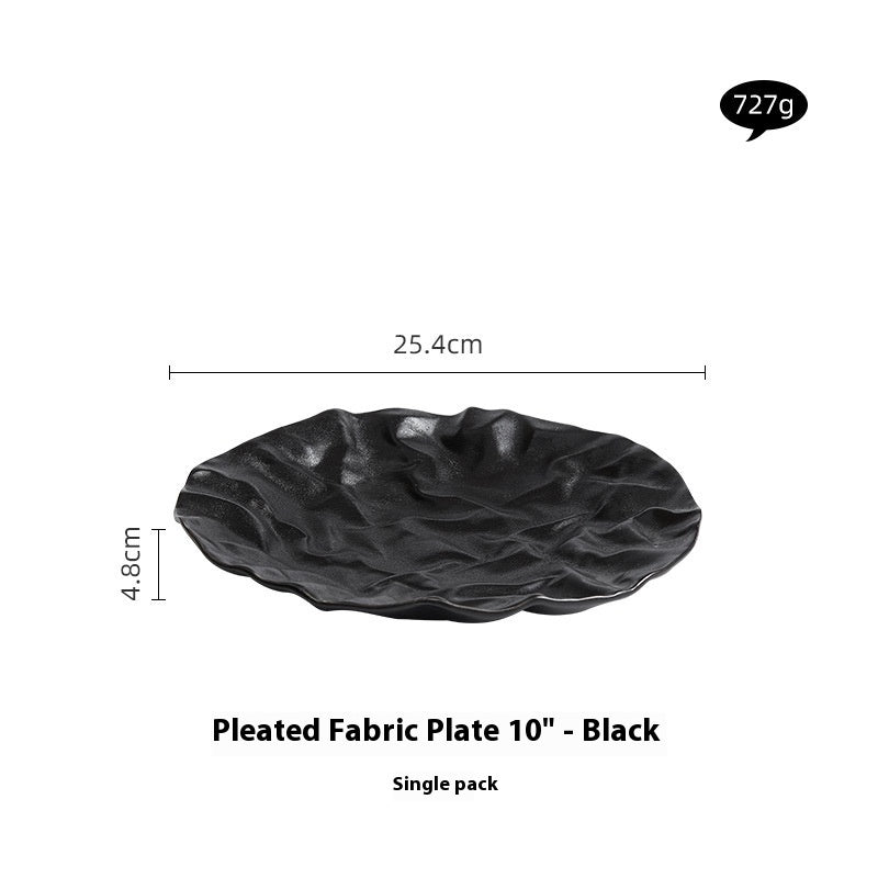 Pleated Dish Ceramic Cooking Plate Japanese Western Food