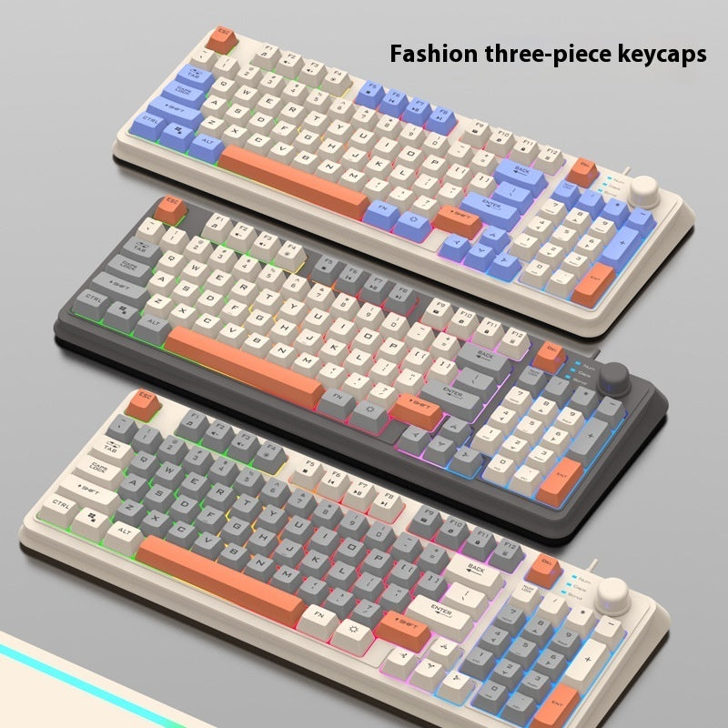Combination Of Three Color Luminous K82 Gaming Wired Keyboard