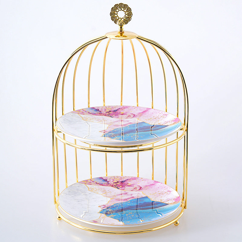 Nordic Light Luxury Double Layer Ceramic Fruit Plate