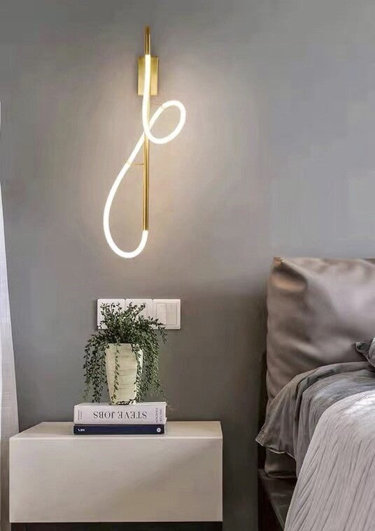 Modern Simple And Light Luxury Bedroom Study Lamp Living Room Background Wall Dining Room Front Desk LED Silicone Strip Musical Note Wall Lamp