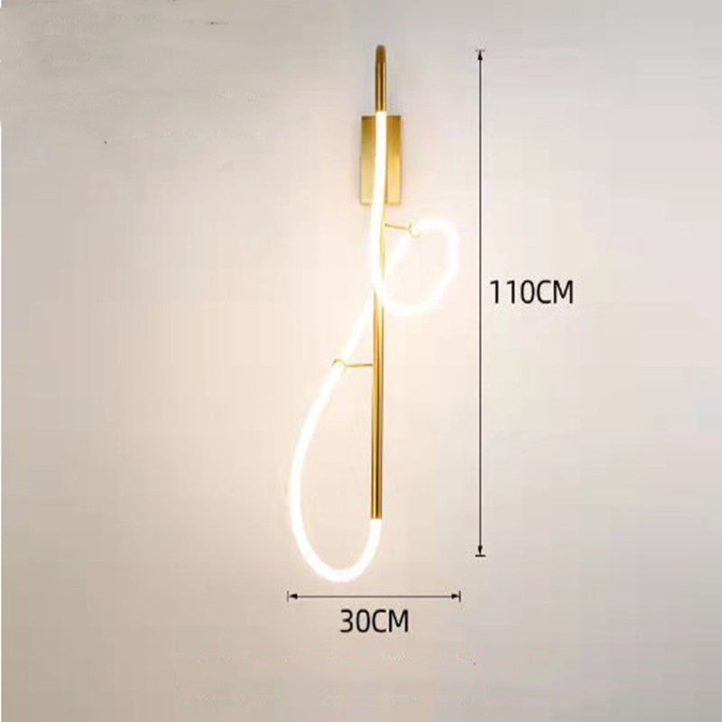 Modern Simple And Light Luxury Bedroom Study Lamp Living Room Background Wall Dining Room Front Desk LED Silicone Strip Musical Note Wall Lamp