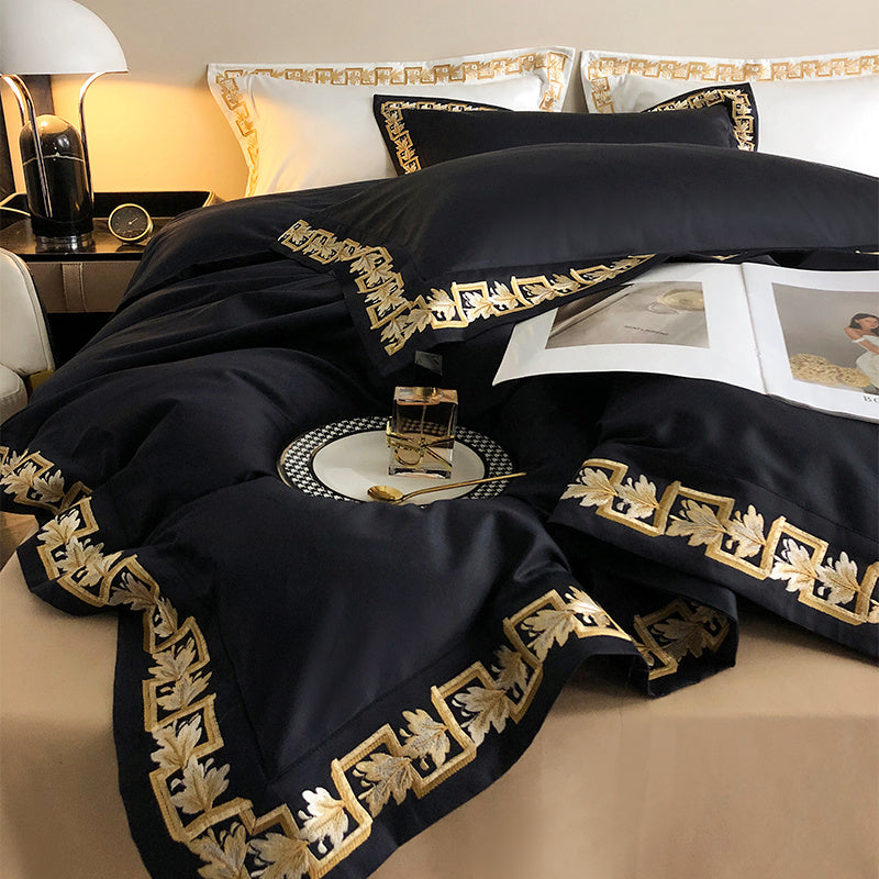 Cotton Bed Four-piece Set 120s Long-staple Cotton Embroidered Quilt