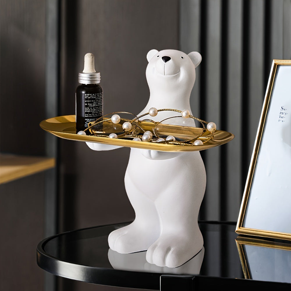 Storage Fruit Plate Resin Polar Bear Floor Ornaments