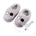 Practical Safe and Reliable Plush USB Foot Warmer Shoes Soft Electric Heating Slipper