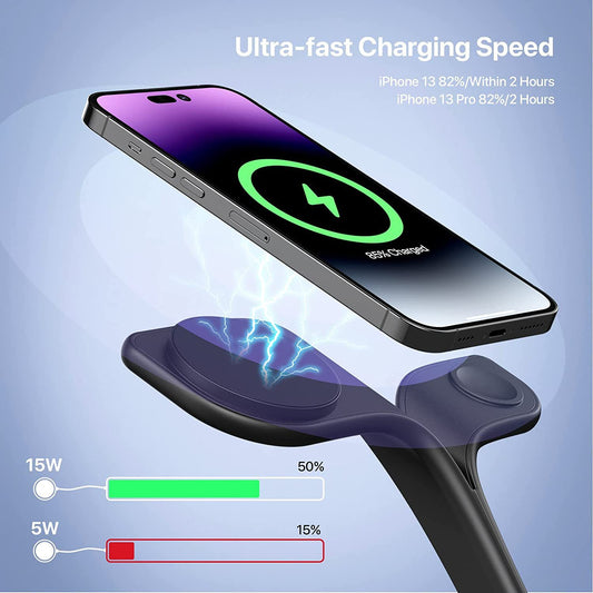 Magnetic Three-in-one Wireless Phone Charger Suitable For Earphone Watch