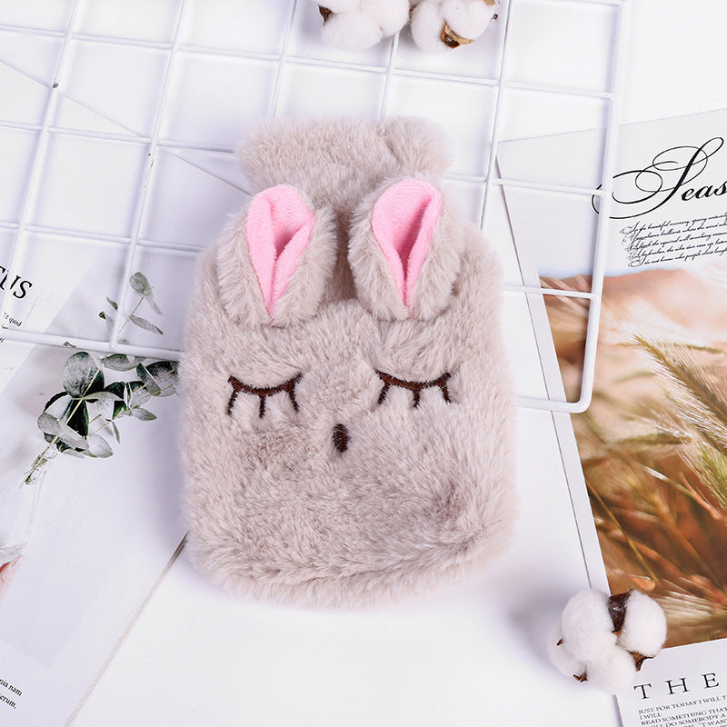 Cartoon Plush Hand Warmer Removable And Washable Installation Water Injection Hot Water Bottle Super Cute Cute Animal Water Bag