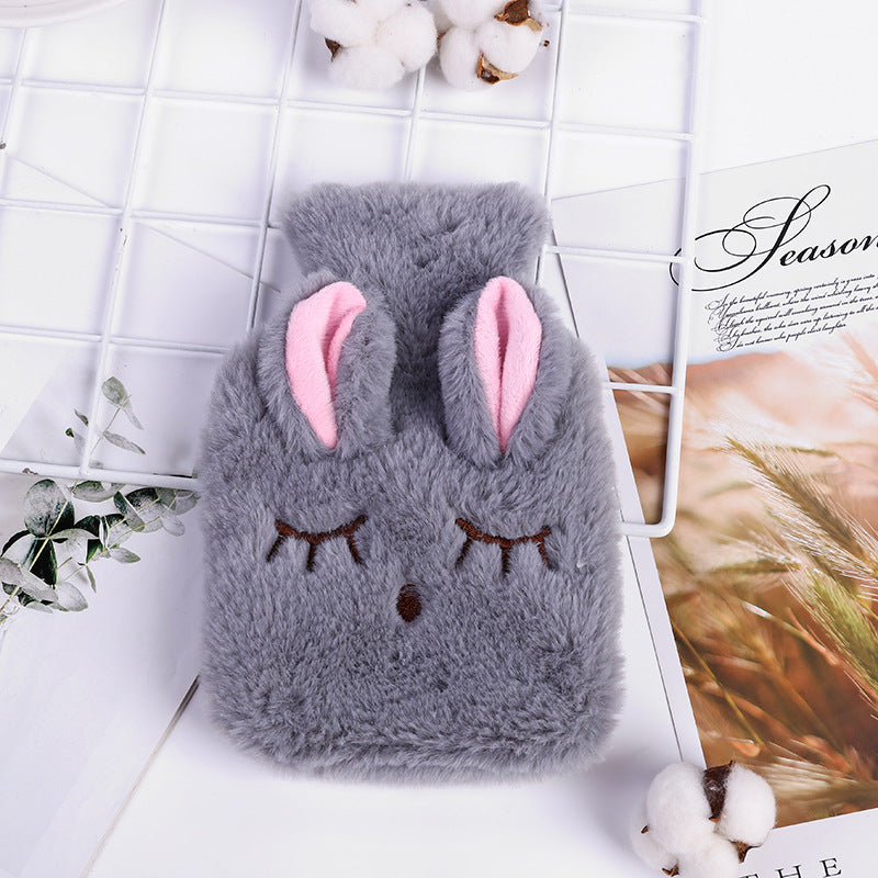 Cartoon Plush Hand Warmer Removable And Washable Installation Water Injection Hot Water Bottle Super Cute Cute Animal Water Bag