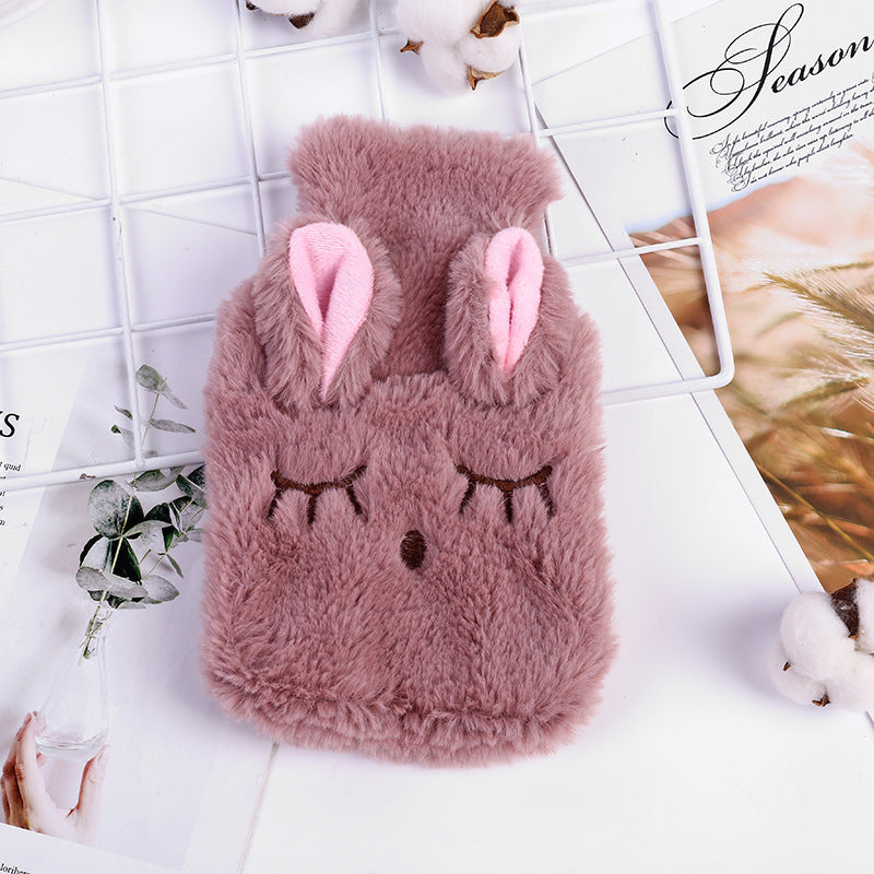 Cartoon Plush Hand Warmer Removable And Washable Installation Water Injection Hot Water Bottle Super Cute Cute Animal Water Bag