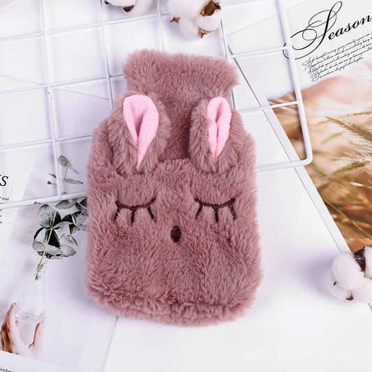 Cartoon Plush Hand Warmer Removable And Washable Installation Water Injection Hot Water Bottle Super Cute Cute Animal Water Bag