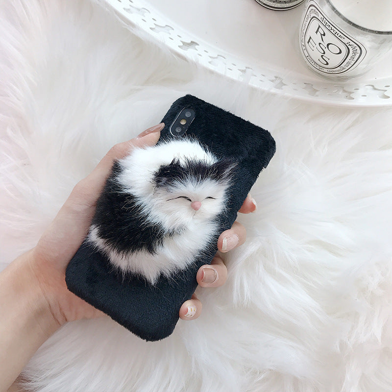 Cute Furry Hand Warmer Female Personality Creative Girl Mobile Phone Case