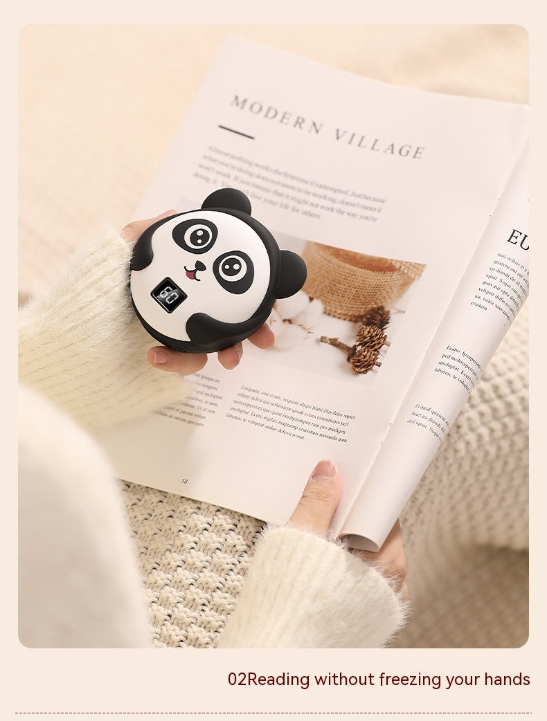 New Mini Panda Hand Warmer Rechargeable USB Digital Display Temperature Control Heating Pad Hand Warmer