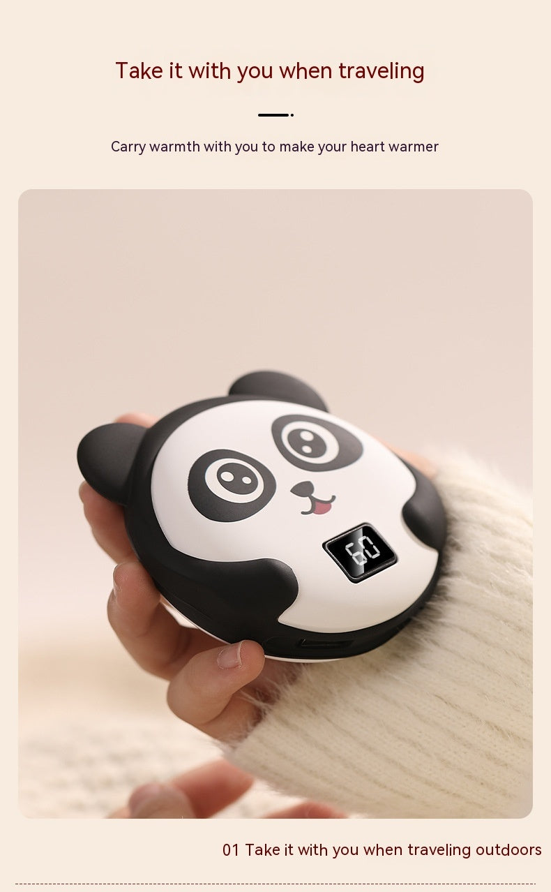 New Mini Panda Hand Warmer Rechargeable USB Digital Display Temperature Control Heating Pad Hand Warmer