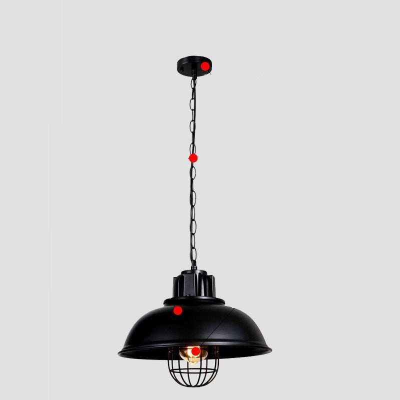 Retro Restaurant Restaurant Dining Table Single-head Iron Pot Cover Lampshade Chandelier
