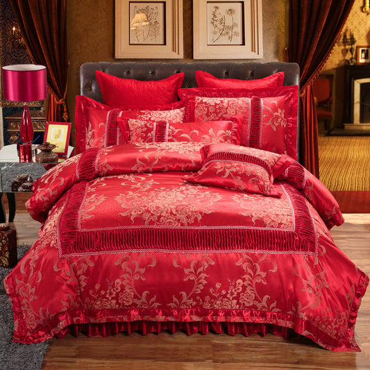 Jacquard wedding four piece cotton