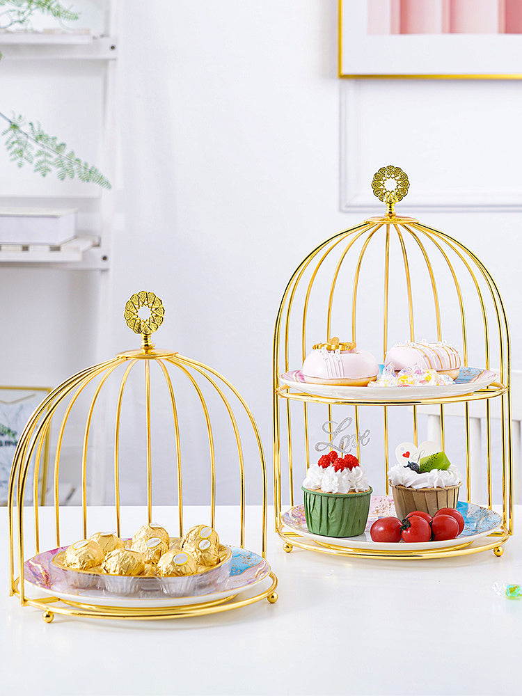 Nordic Light Luxury Double Layer Ceramic Fruit Plate