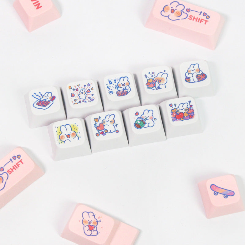 Steam Rabbit Mechanical Keyboard Customized Cute Personality Key Cap
