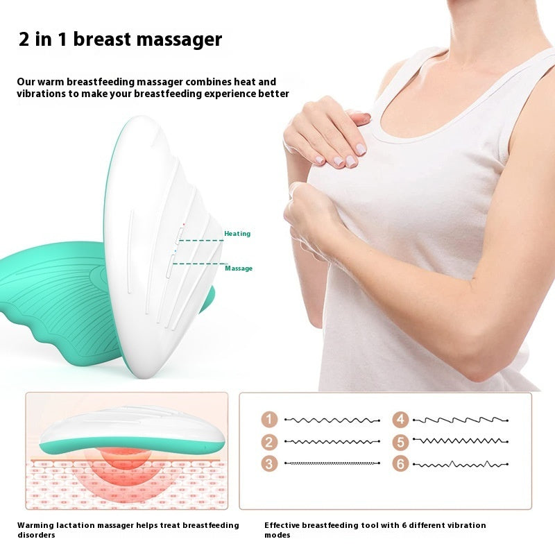 Wireless Heating Chest Massager Promote Lactation Portable