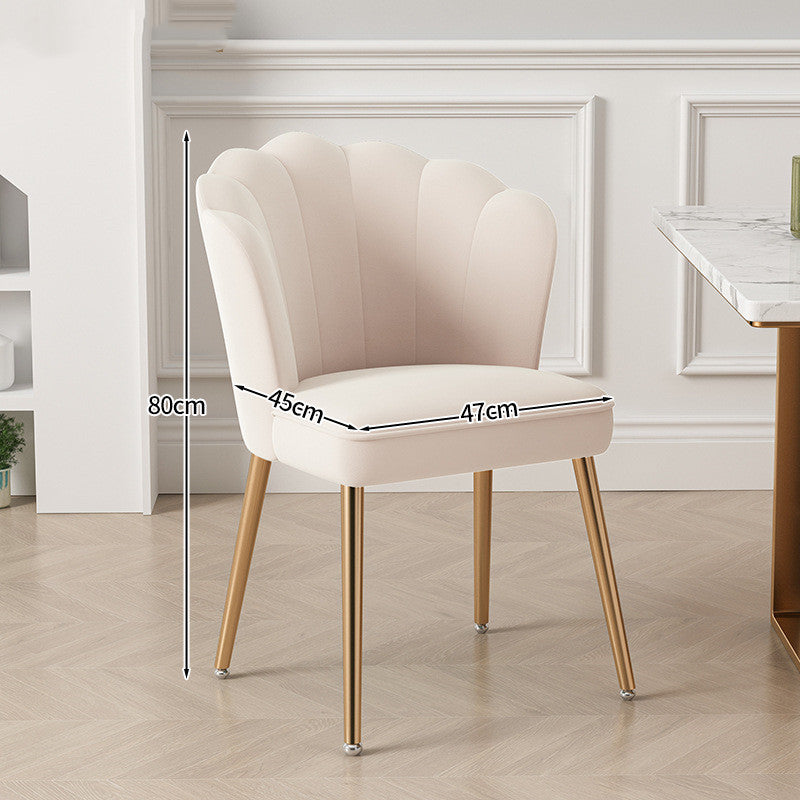 Light Luxury Dressing Stool Home Dining Chair Backrest Petals